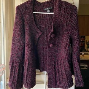 maroon wool mini cardigan